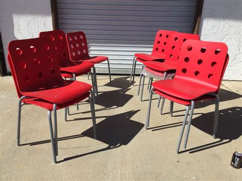Set Of 11 Red Ikea Jules Chairs