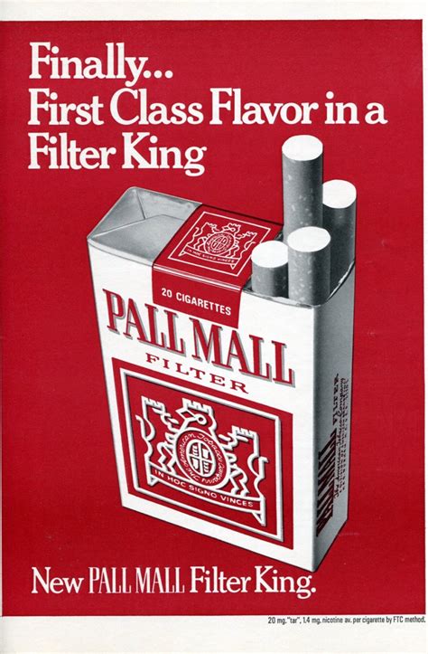 1971 Pall Mall Filter King Cigarettes Advert Vintage 1971