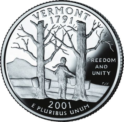 ¼ Dollar Washington Quarter Vermont Silver Proof United States
