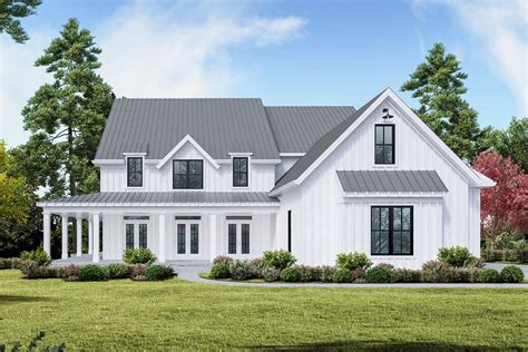The wraparound porch protects a streetfront entry and a side driveway entry, and connects the two. Plan 25661GE: Country Farmhouse Plan with Wraparound Porch ...