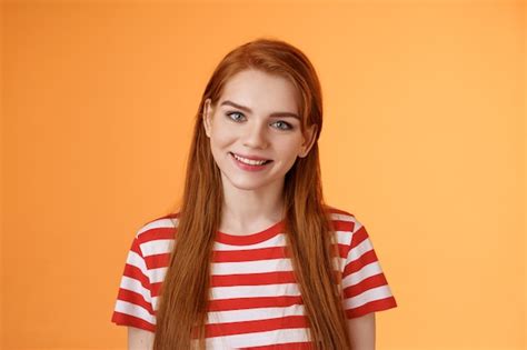 Premium Photo Closeup Tender Cute Redhead Young Woman Smiling