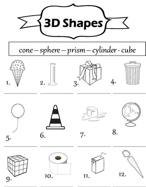 3 D Shapes Worksheet For Grade 1 Amber Munozs Kindergarten Worksheets