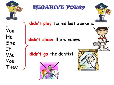 Penggunaan simple past tense lainnya adalah untuk menyatakan tindakan atau peristiwa yang terjadi pada waktu tertentu di masa lalu, baik itu lama atau tidak. Simple past tense. Affirmative and negative form - online ...