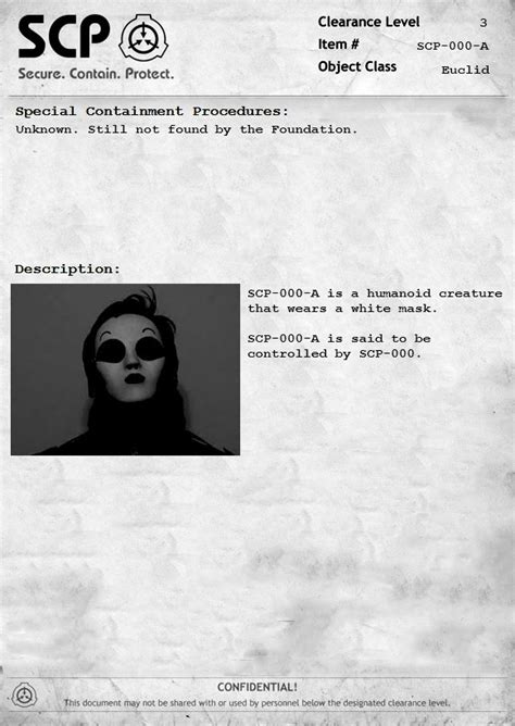 Scp Document Scp 000 A Masky By Darthvaderxsnips On Deviantart. 