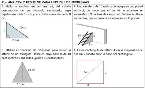 Problemas De Teorema De PitÁgoras Ficha Interactiva Topworksheets