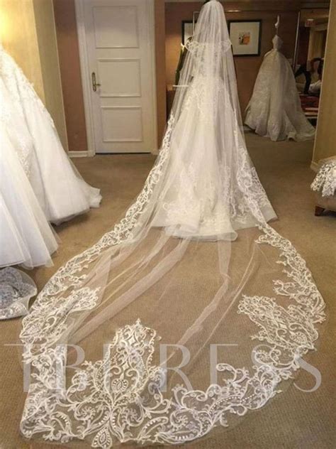 Get inspired with these stunning long sleeved wedding dresses for every bride! 1 Tier Long Wedding Cathedral Veil - Tbdress.com