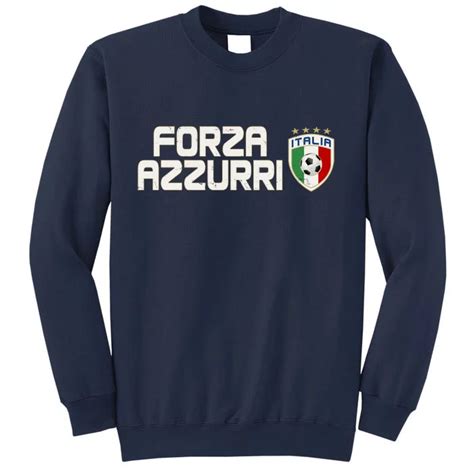 forza azzurri italy italia soccer team fan logo sweatshirt teeshirtpalace