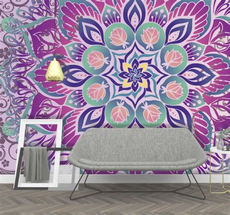 Purple Mandala Mandala Wall Mural Tenstickers