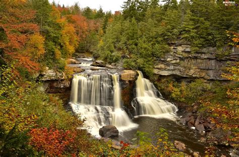 Autumn State Of West Virginia Rocks Blackwater Falls State Park The