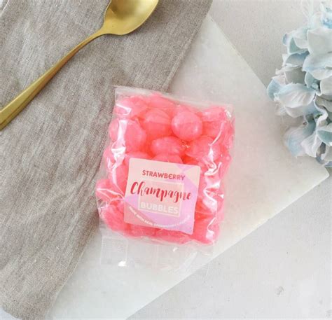 Boozy Champagne Strawberry Sweets By Holly's Lollies 