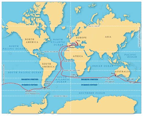 Circumnavigation Map Istvan Kopar Solo Circumnavigator