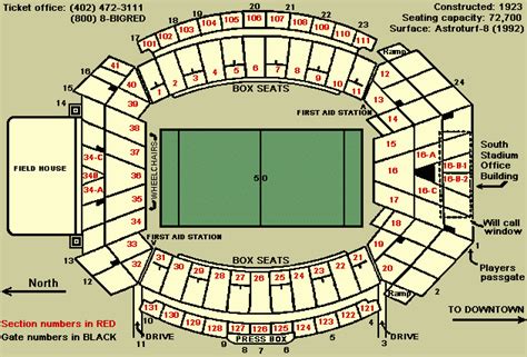 Nebraska Memorial Stadium Seating