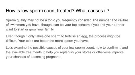 Low Sperm Count Symptoms Causes And Effects By Freshlymom7 Issuu