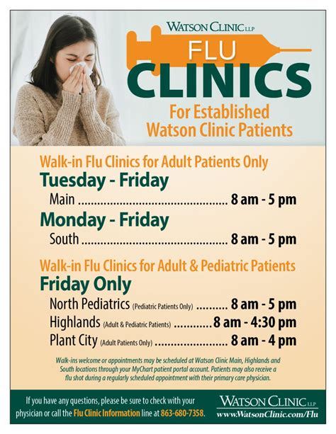 Watson Clinic Flu Clinics Now Open