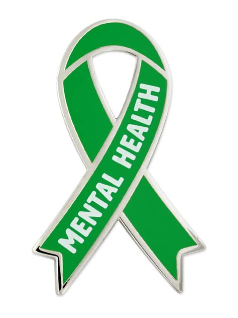 Pinmarts Mental Health Green Awareness Ribbon Enamel Lapel Pin