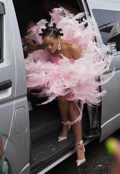 Rihanna Is A Pink Feathered Dream At Crop Over 2019 Rihanna Looks