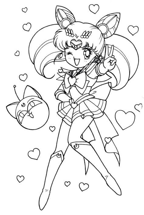 Sailor Moon Coloring Pages Chibiusa Cute Icons Easy Drawings Female Sexiz Pix