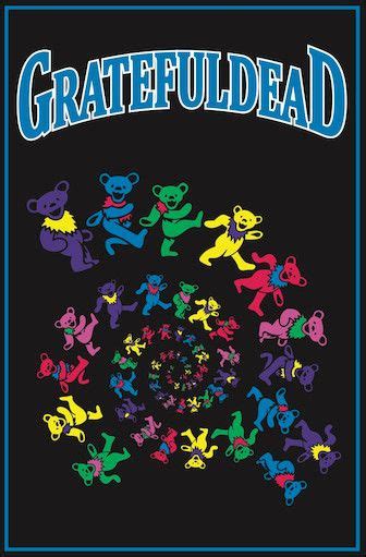 Grateful Dead Spiraling Bears Tapestry Grateful Dead Poster
