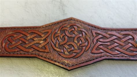 Celtic Tooled Leather Cuff Etsy