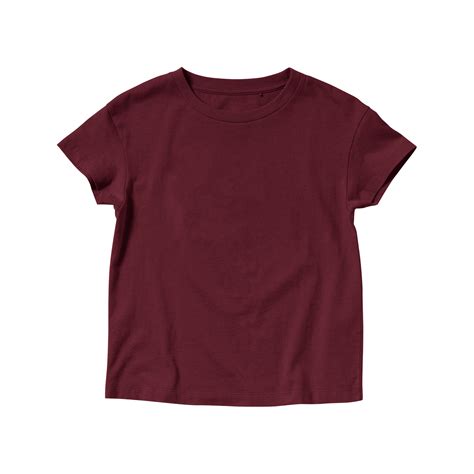 Blank Maroon T Shirt Crew Neck Short Sleeve For Kids 11728277 Png