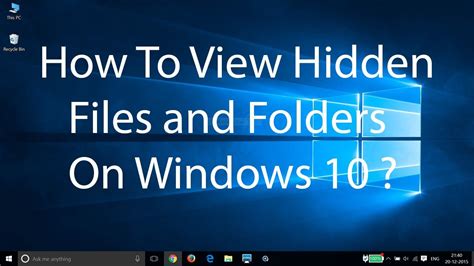 How To View Hidden Files And Folders In Windows 10 Artofit