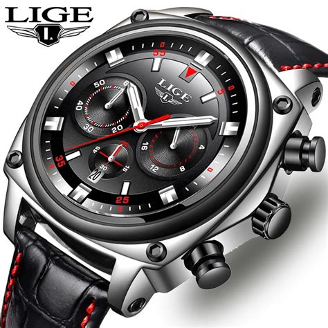 2019 Lige Watch Men Luxury Brand Watch Military Sport Mens Watches Leather Waterproof Watch