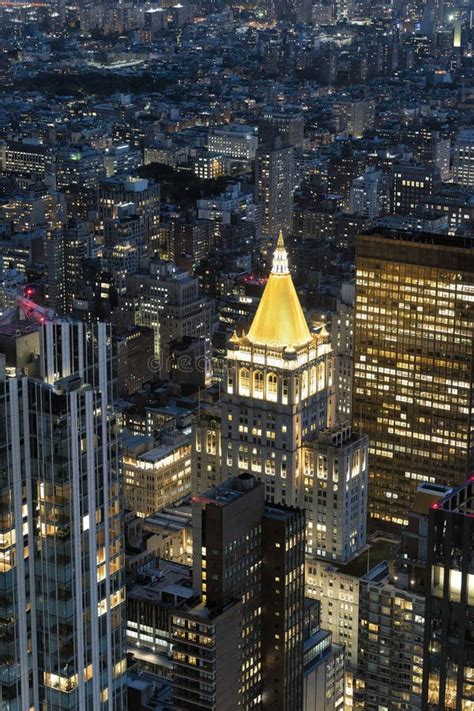 Mesmerizing Night View Of New York Life Building And City Skyline With