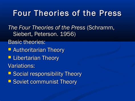 Normativefunctionalist Theories Of Press