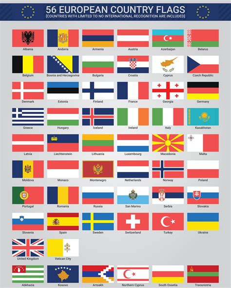 56 European Country Flags 964099 Vector Art At Vecteezy