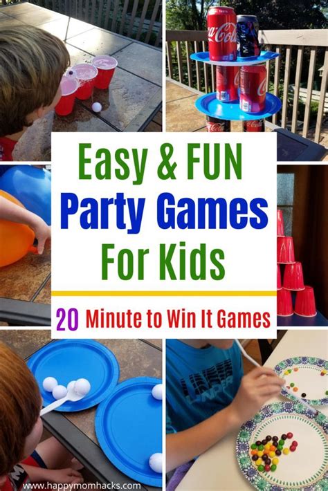 Fun diy indoor activities for kids. 20 Easy Minute to Win It Games for Kids | Happy Mom Hacks ...