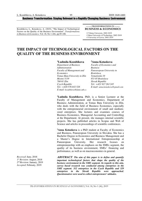 Pdf The Impact Of Technological Factors On The Quality Of The