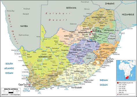 South Africa Map With Cities Topographic Map Of Usa With States