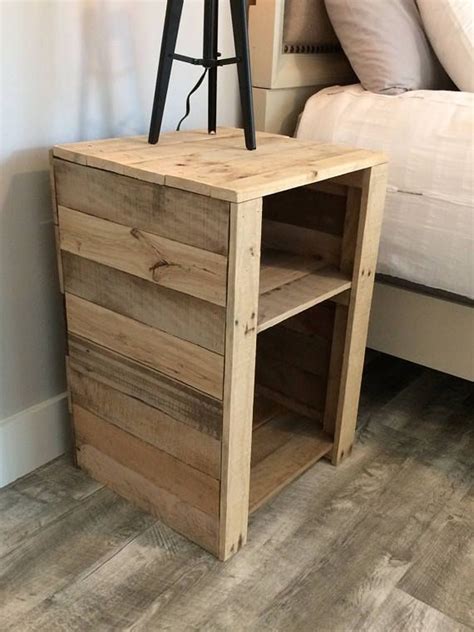 Reclaimed Rustic Industrial Pallet Night Stand 2019 Pallet Ideas
