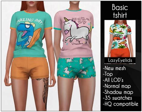 Basic T Shirt At Lazyeyelids Sims 4 Updates