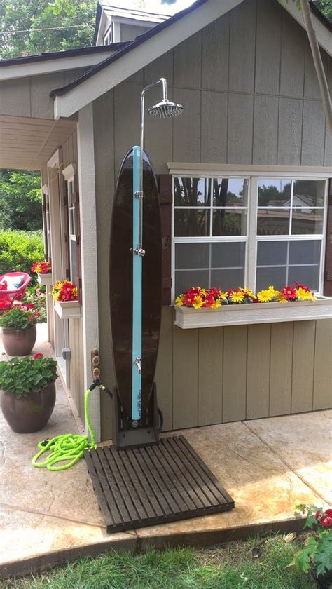 Outdoor Surfboard Shower Customer Turned Our Six Footer Into A Shower