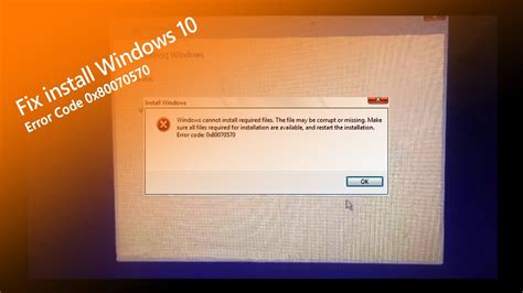 How To Fix Install Windows 10 Error Code 0x80070570 Youtube