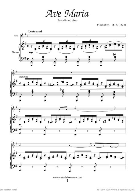 Pdf downloads of classical music, folk songs, hymns, and more. Schubert - Ave Maria sheet music for violin and piano PDF