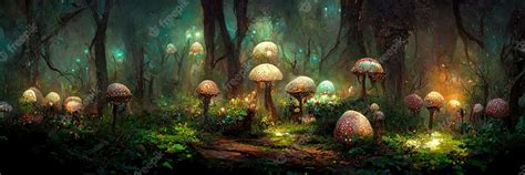 Premium Photo Fantasy Mushroom Forest Trees Nature Enchanted