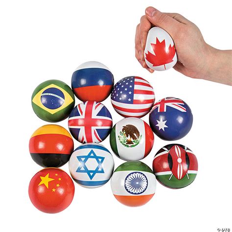 Flags Around The World Stress Balls Oriental Trading