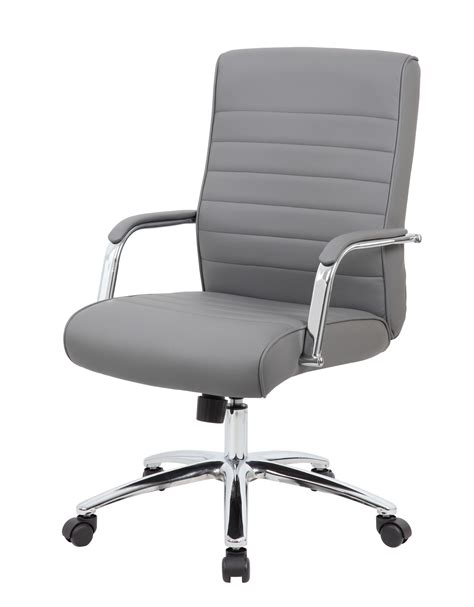 Boss Modern Executive Conference Chair Ribbed Grey Bosschair