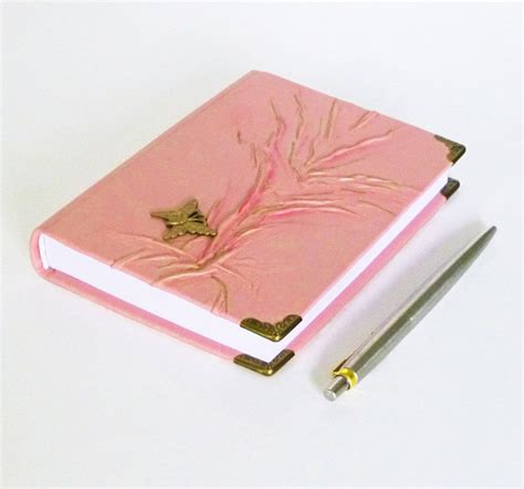 Pink White Leather Notebook Diary For Girls Women Writing Journal