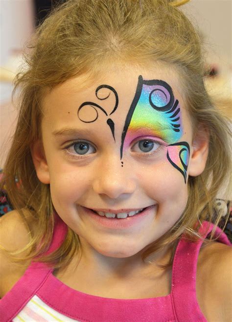 Rainbow Butterfly Face Painting Halloween Butterfly Face Paint Face