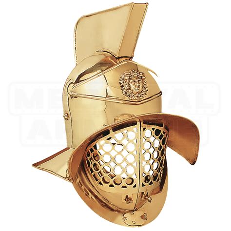 Gladiator Brass Arena Helmet Ah 6203b By Medieval Armour Leather