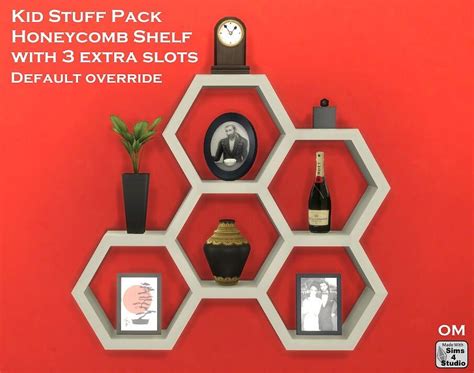 Ts4 Honeycomb Shelf With 3 Extra Slots Orangemittens Sp07 Kids