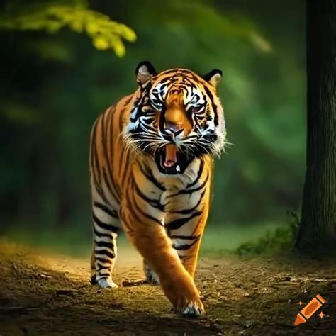 Fierce Tiger In The Forest