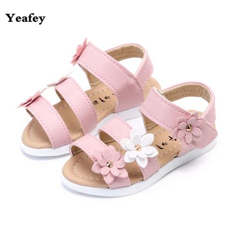 Yeafey Three Flower Kids Sandals Girls Summer Princess Shoes Baby