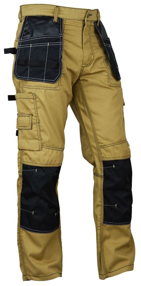 Mens Construction Cordura Knee Reinforcement Workwear Trousers Utility