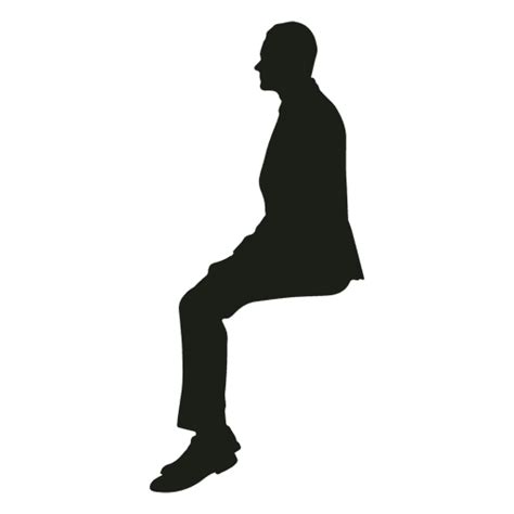 Man Sitting Straight Silhouette Transparent Png And Svg