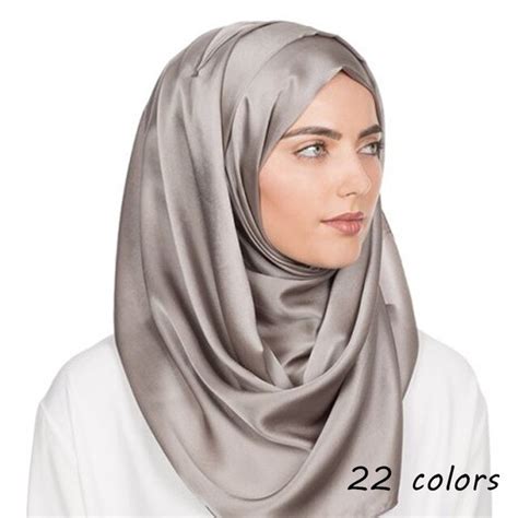 2018 New Silk Scarf Plain Maxi Hijab Scarfs Pure Elegant Muslim Hijabs Woman Scarves And Shawls