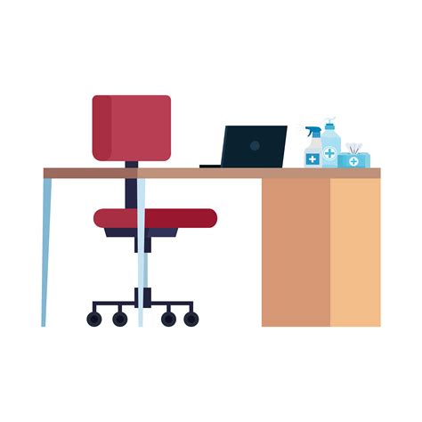 Workplace With Desk And Products Cleaning 1883282 Vector Art At Vecteezy